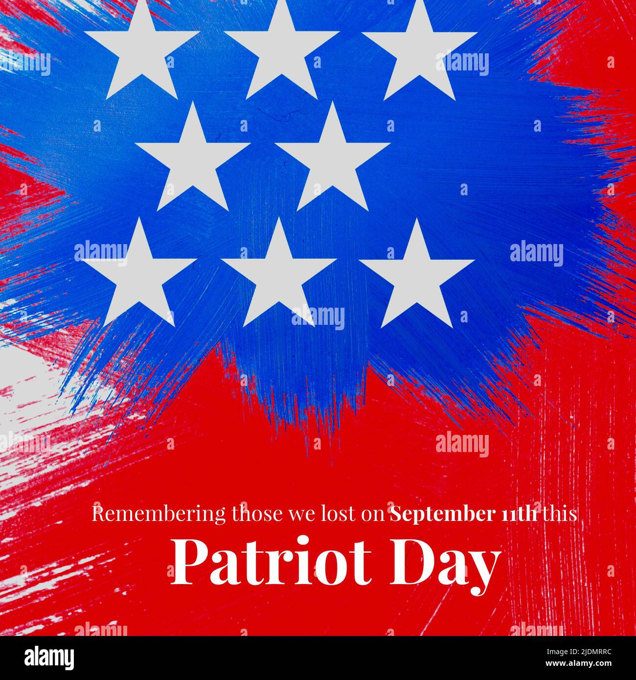 Illustration of remembering those we lost on september 11th this patriot day with star shapes Stock Photo