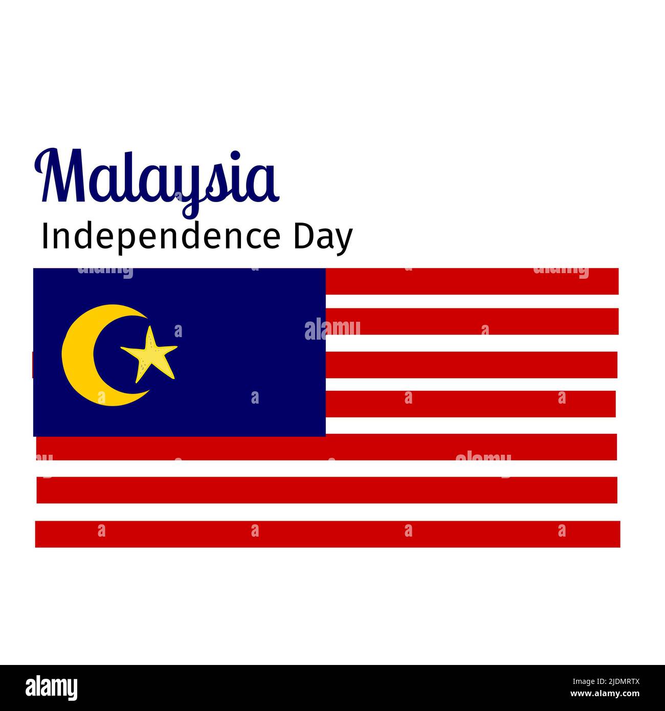 Illustration of malaysia independence day text and malaysian national