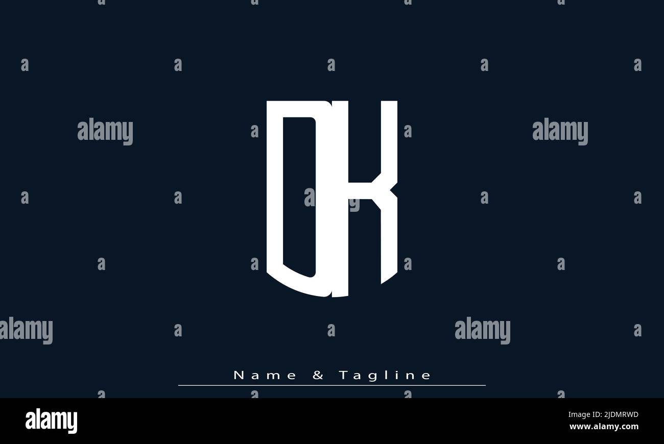 Alphabet letters Initials Monogram logo DK , KD Stock Vector