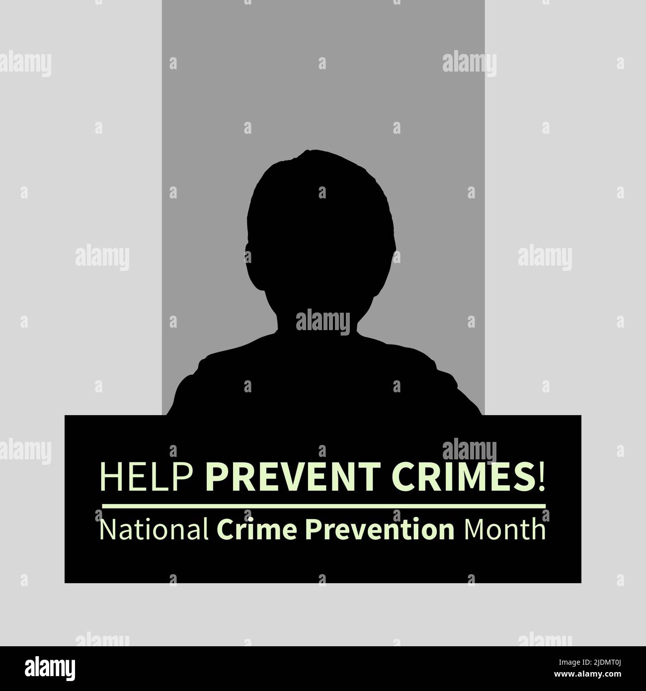 Illustration of criminal with help prevent crimes and national crime