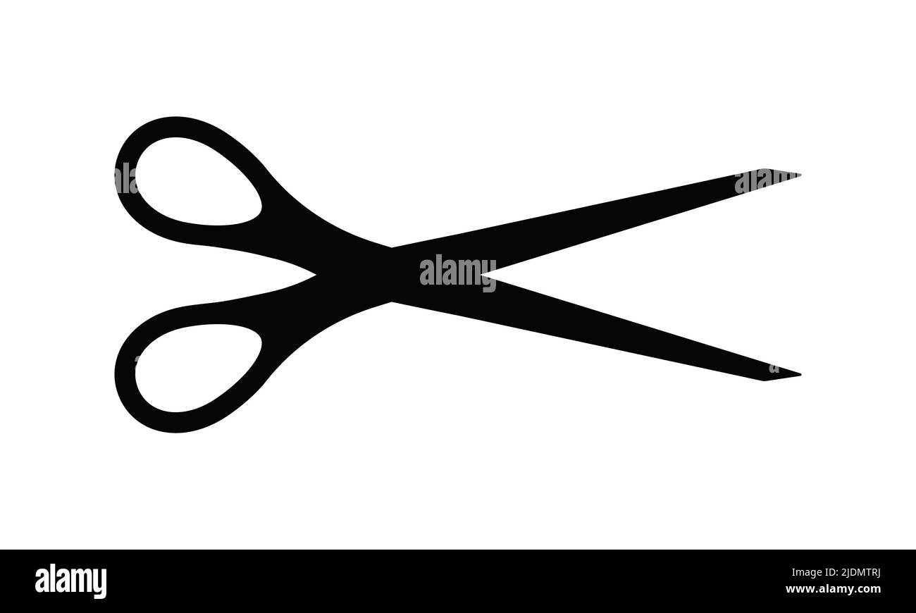Scissors black silhouette icon isolated on white background. Stock Vector