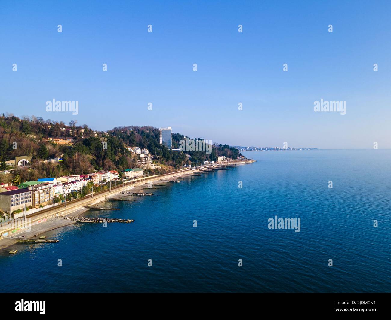 Black Sea coast. Sochi. Aerial view Stock Photo