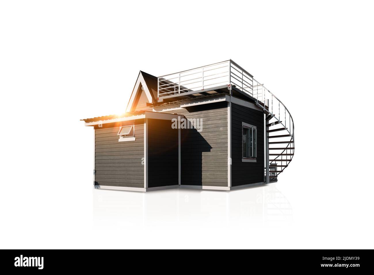 House with sunlight isolated on white background Stock Photo - Alamy