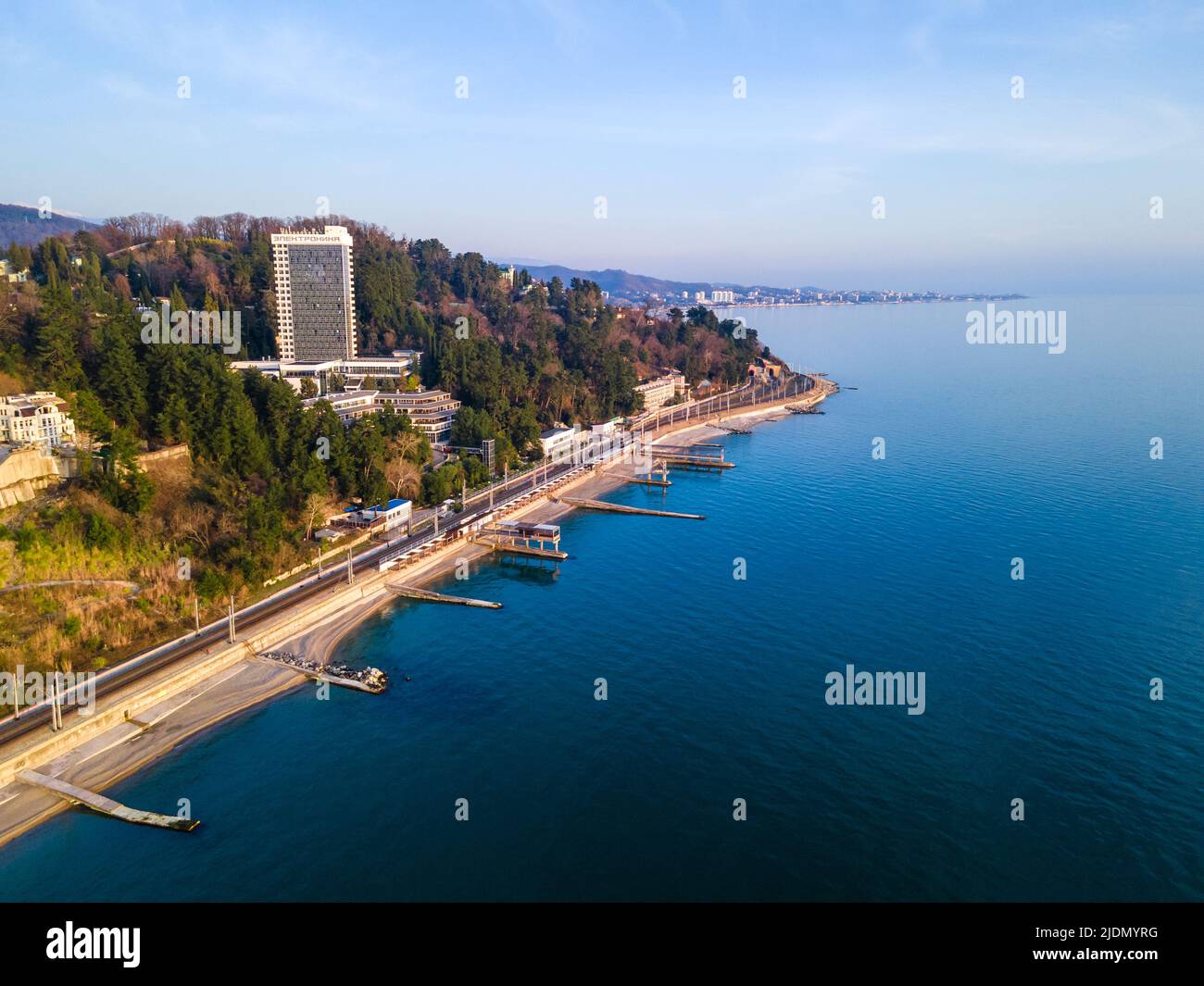 Black Sea coast. Sochi. Aerial view Stock Photo