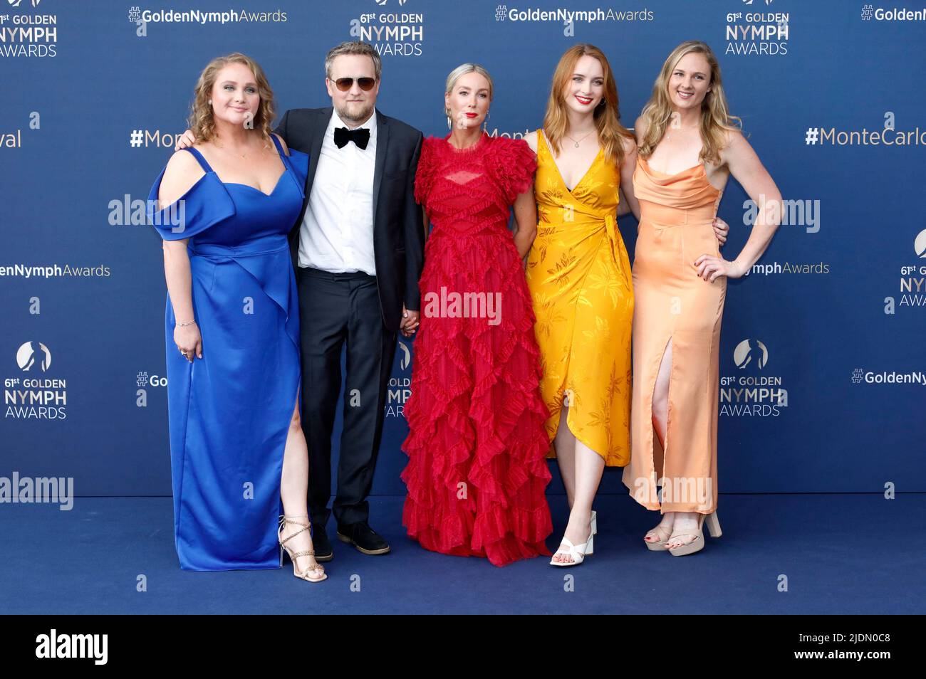 (L to R) Danielle Macdonald, producer Harry Williams, a guest, Catriona ...