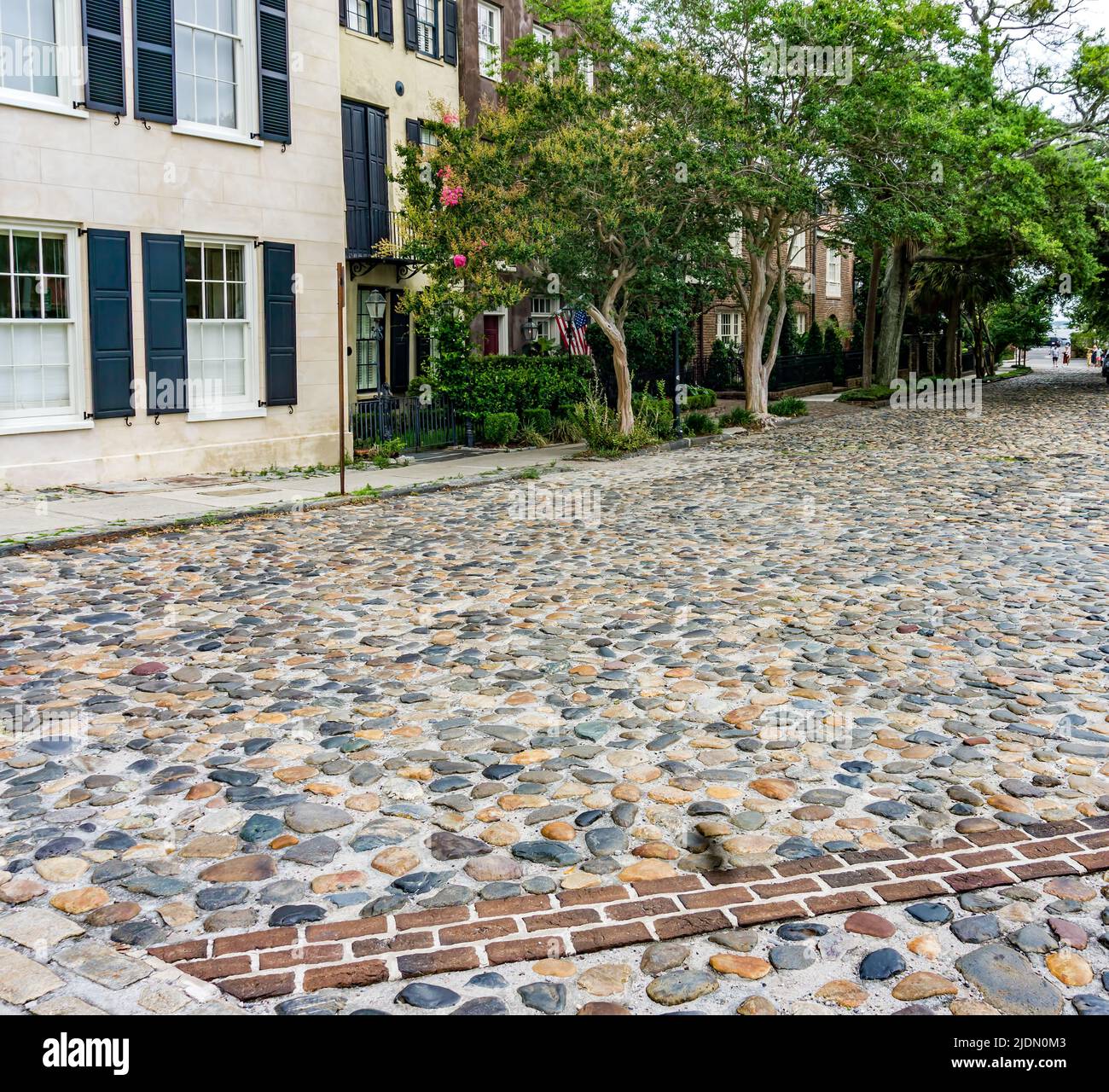 A cobblestone street in Charleston, South Carolina Stock Photo Alamy