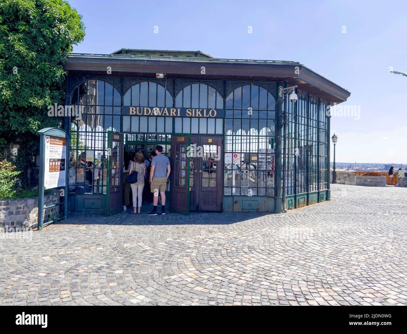 Castle Hill Funicular Ticket Office, Budapest, Hungary Stock Photo