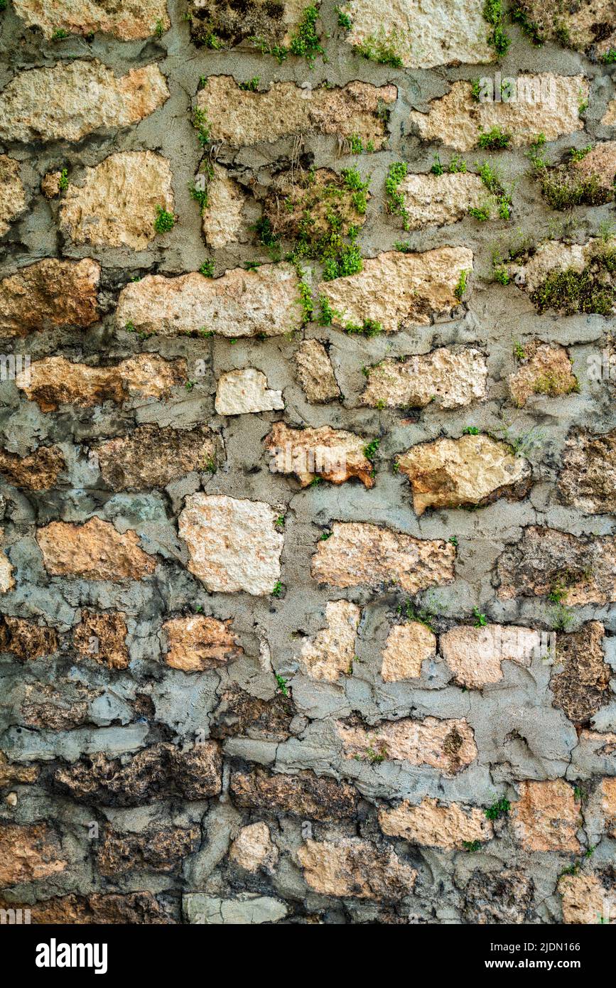 Seamless Texture Of Medieval Wall Of Stone Blocks Stock Photo - Alamy