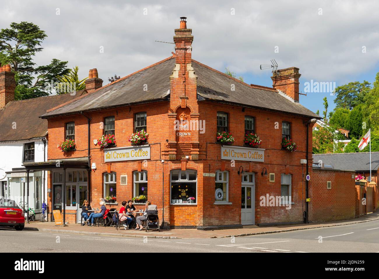 The former Crown Public House, now a coffee shop, Chalfont St Giles, Buckinghamshire, England Stock Photo