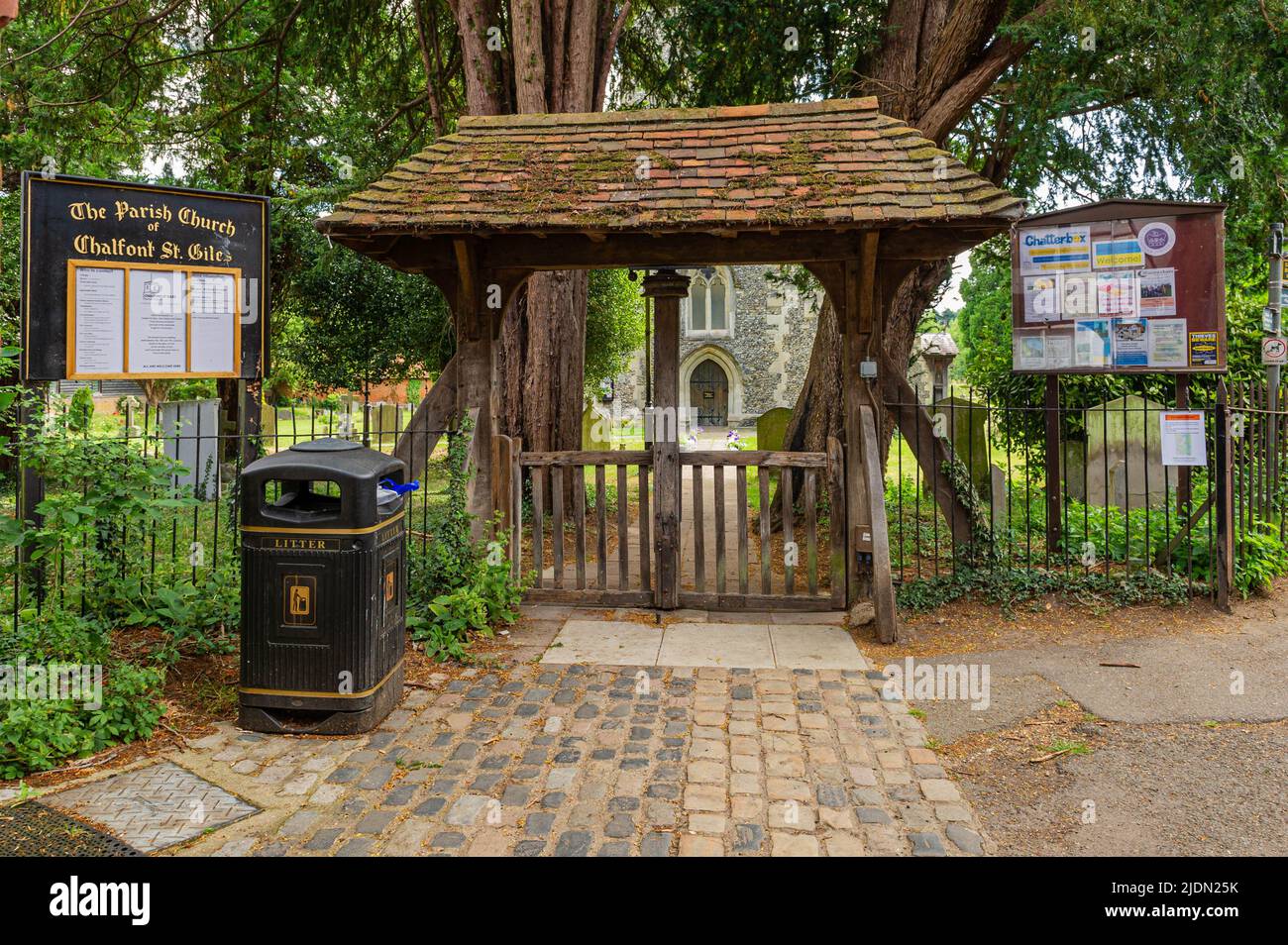 Entrance to St Giles Parish Church, Chalfont St Giles, Buckinghamshire