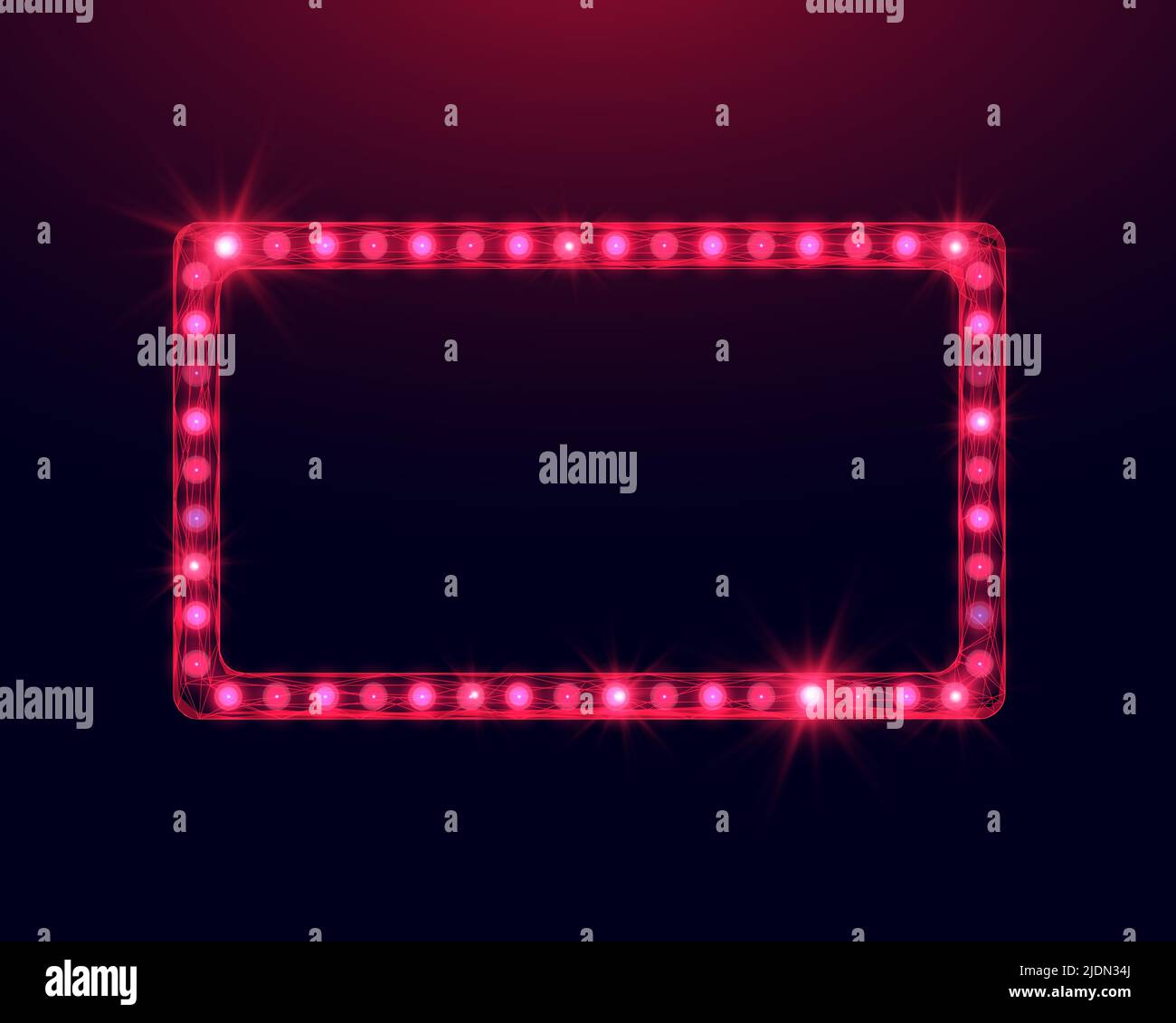 Wireframe light billboard, low poly style. Abstract modern 3d vector illustration on dark blue background. Stock Vector