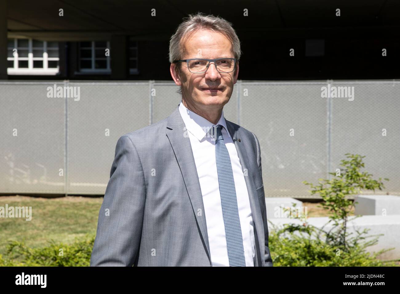 KU Leuven rector Luc Sels poses for the photographer during a ceremony ...