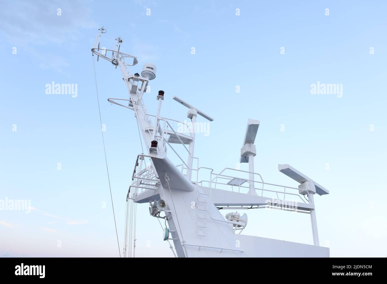 Radar of a ship, ship radar for safe passage on the sea Stock Photo Alamy