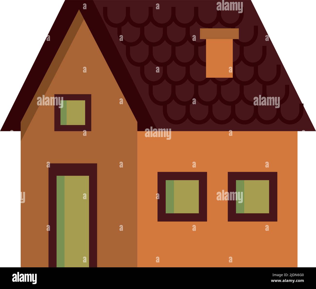 orange cute house facade Stock Vector Image & Art - Alamy