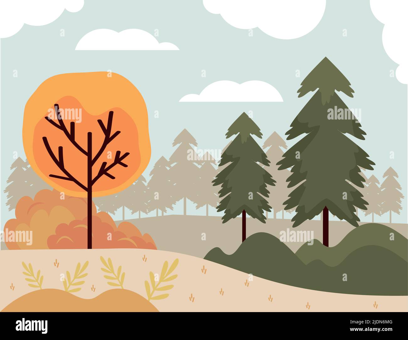 autumn season forest landscape Stock Vector Image & Art - Alamy