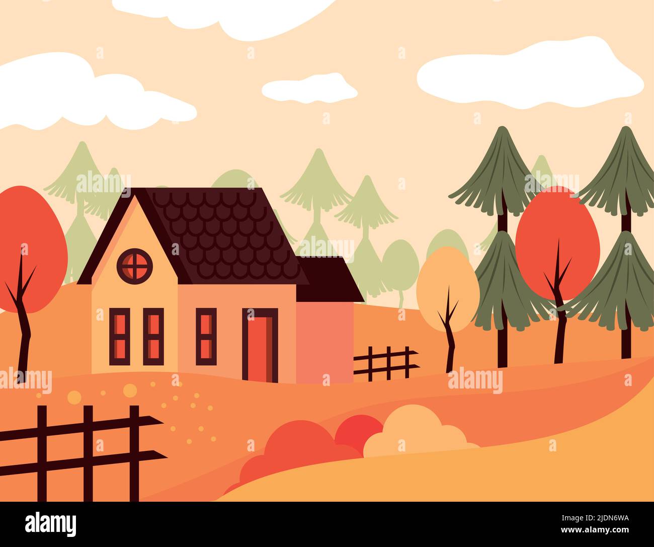 autumn season landscape Stock Vector Image & Art - Alamy