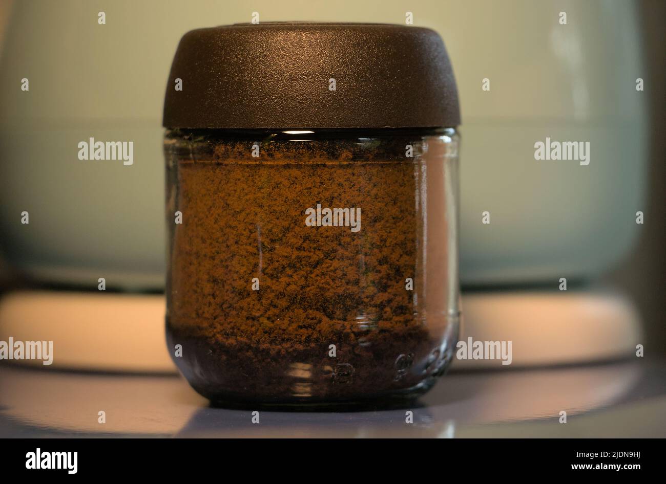 Instant coffee or dried coffee extract in a glass jar Stock Photo Alamy
