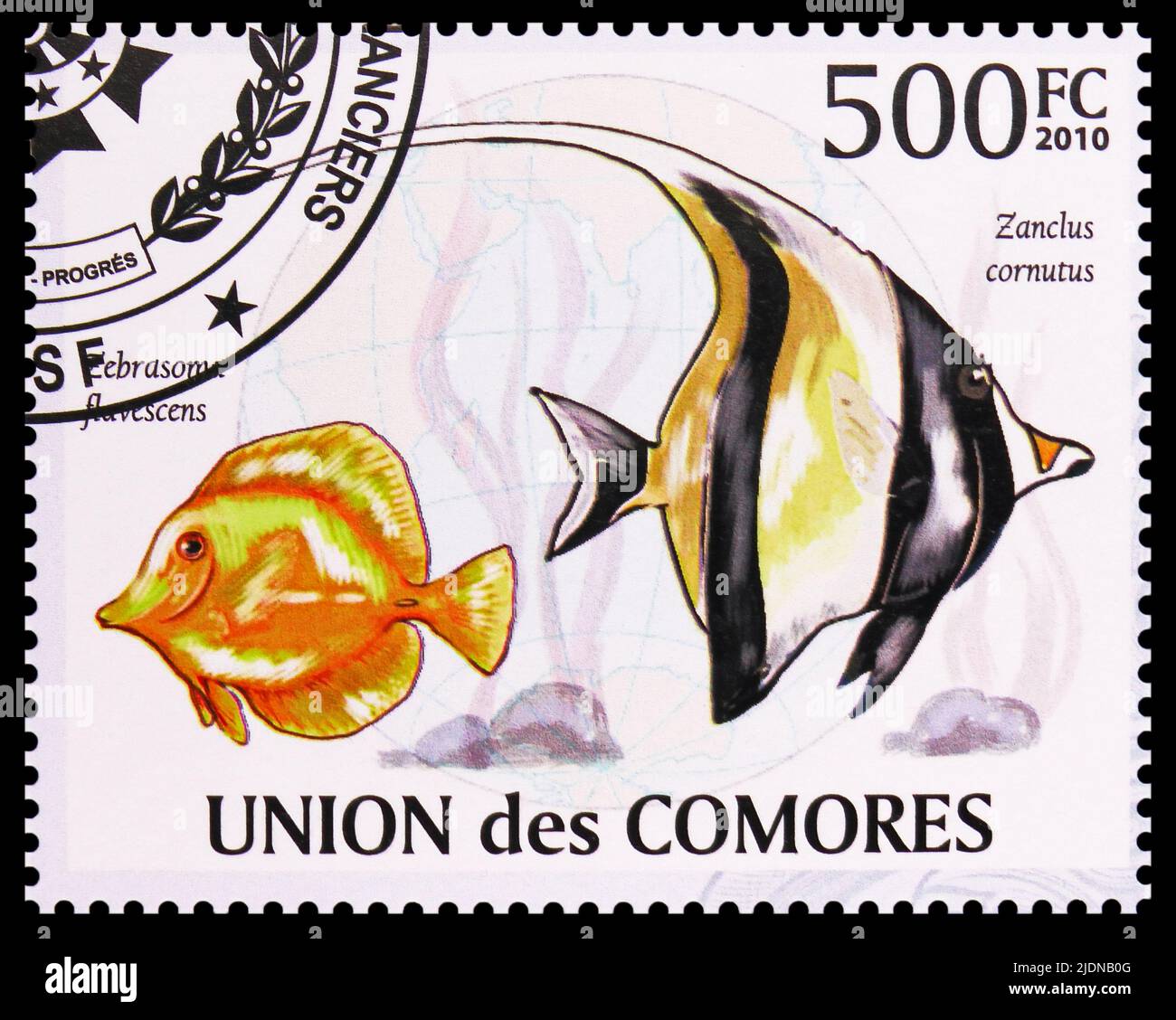MOSCOW, RUSSIA - JUNE 17, 2022: Postage stamp printed in Comoros shows