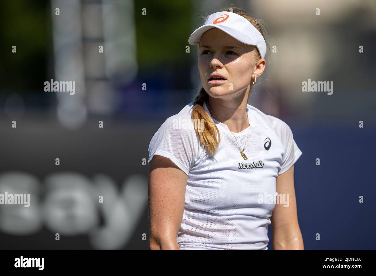 Eastbourne, England, 22 June, 2022. Harriet Dart looking for