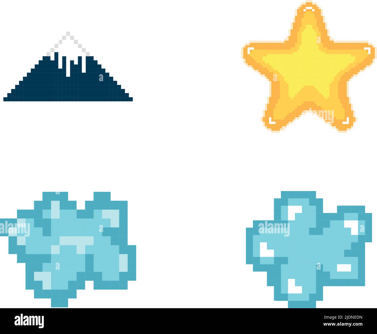 Isolated pixel mountain with ice icon 8 bit design Vector Stock Vector ...