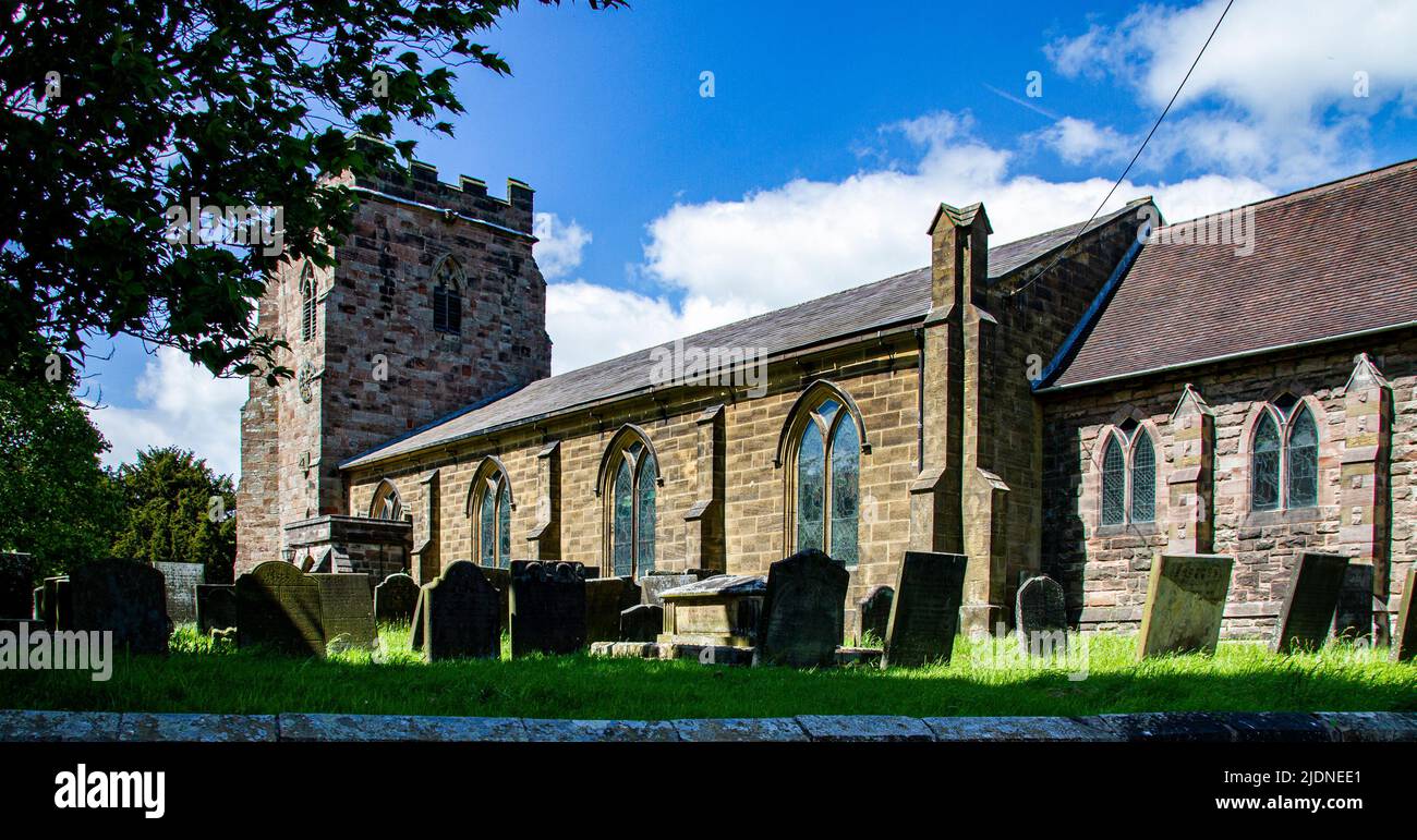 St Werburgh church Kingsley Staffordshire Stock Photo