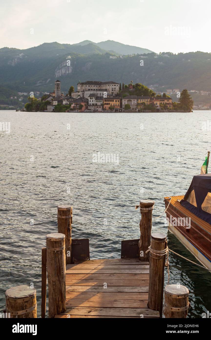 The Little Island Of San Giulio In Lake D Orta Seen From The Waterfront the-little-island-of-san-giulio-in-lake-d-orta-seen-from-the-waterfront