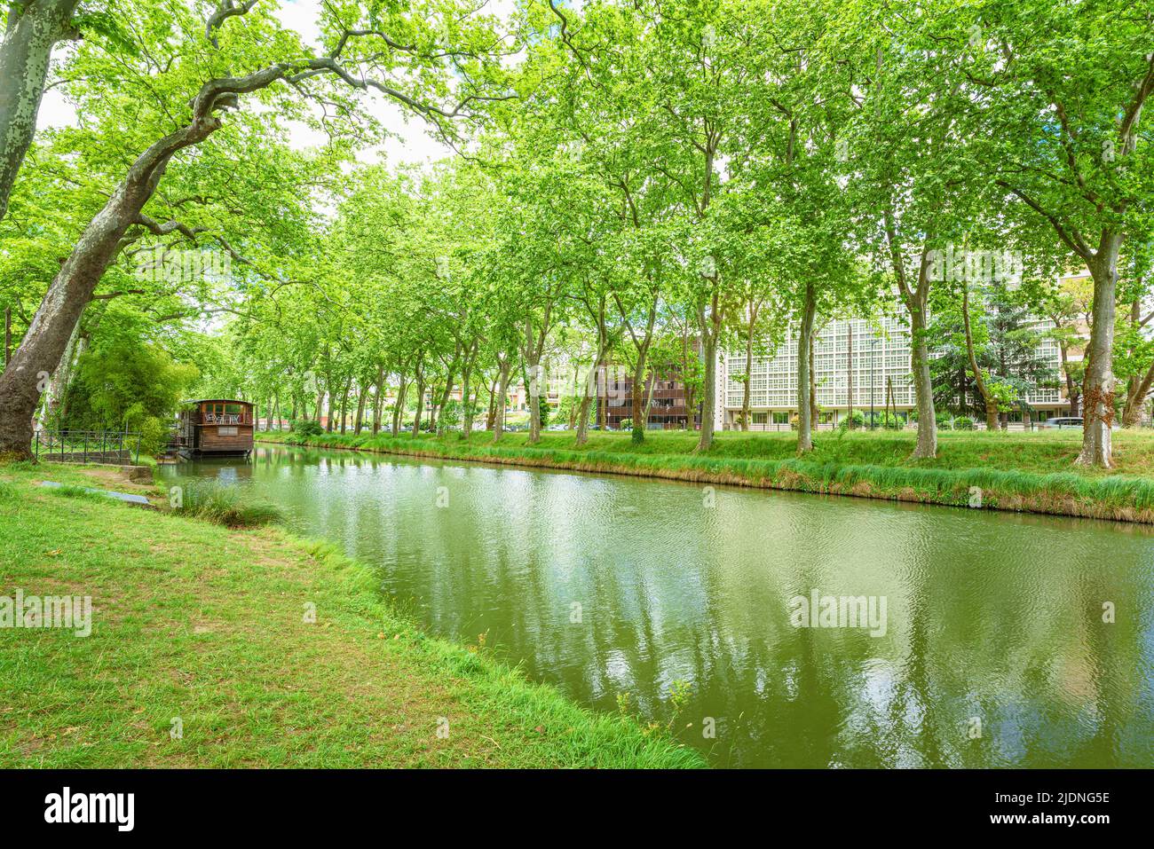 View of Canal du Midi in Toulouse city of France Stock Photo