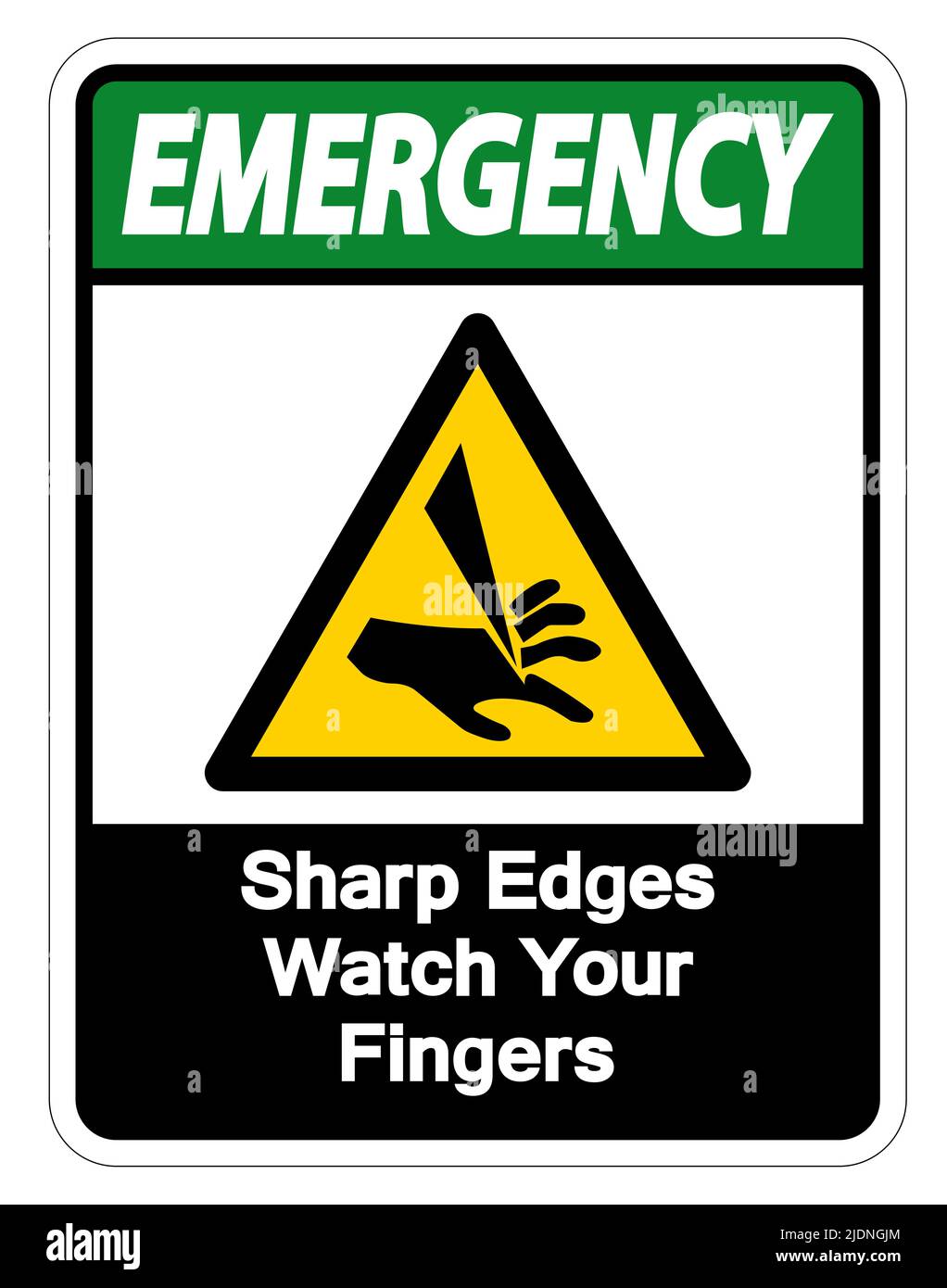 Emergency Sharp Edges Watch Your Fingers Symbol Sign Isolate On White ...