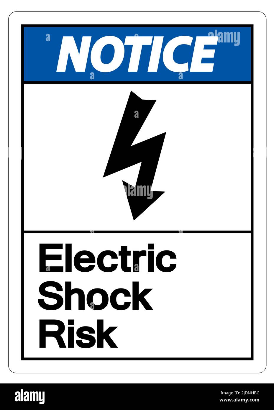 Notice Electric Shock Risk Symbol Sign On White Background Stock Vector