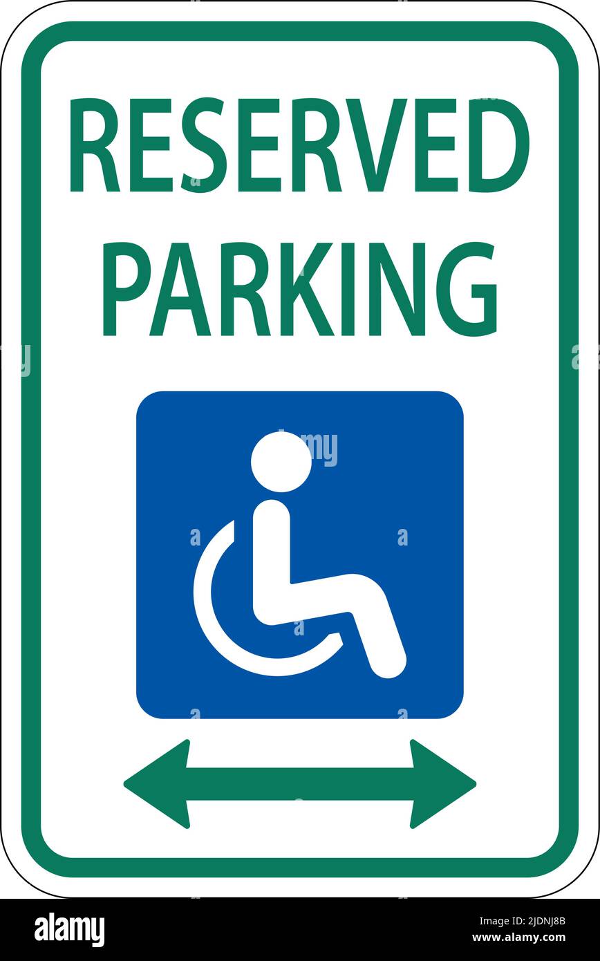 Accessible Reserved Parking Sign ,Double Arrow Stock Vector