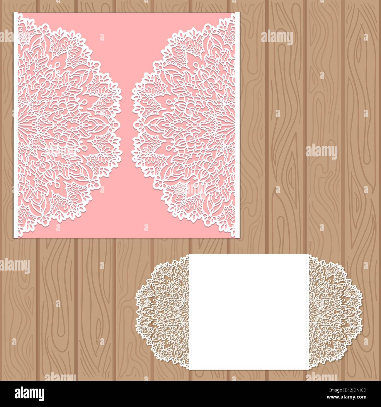 Template for laser cutting. Postcard layout, invitation. Vector Stock ...