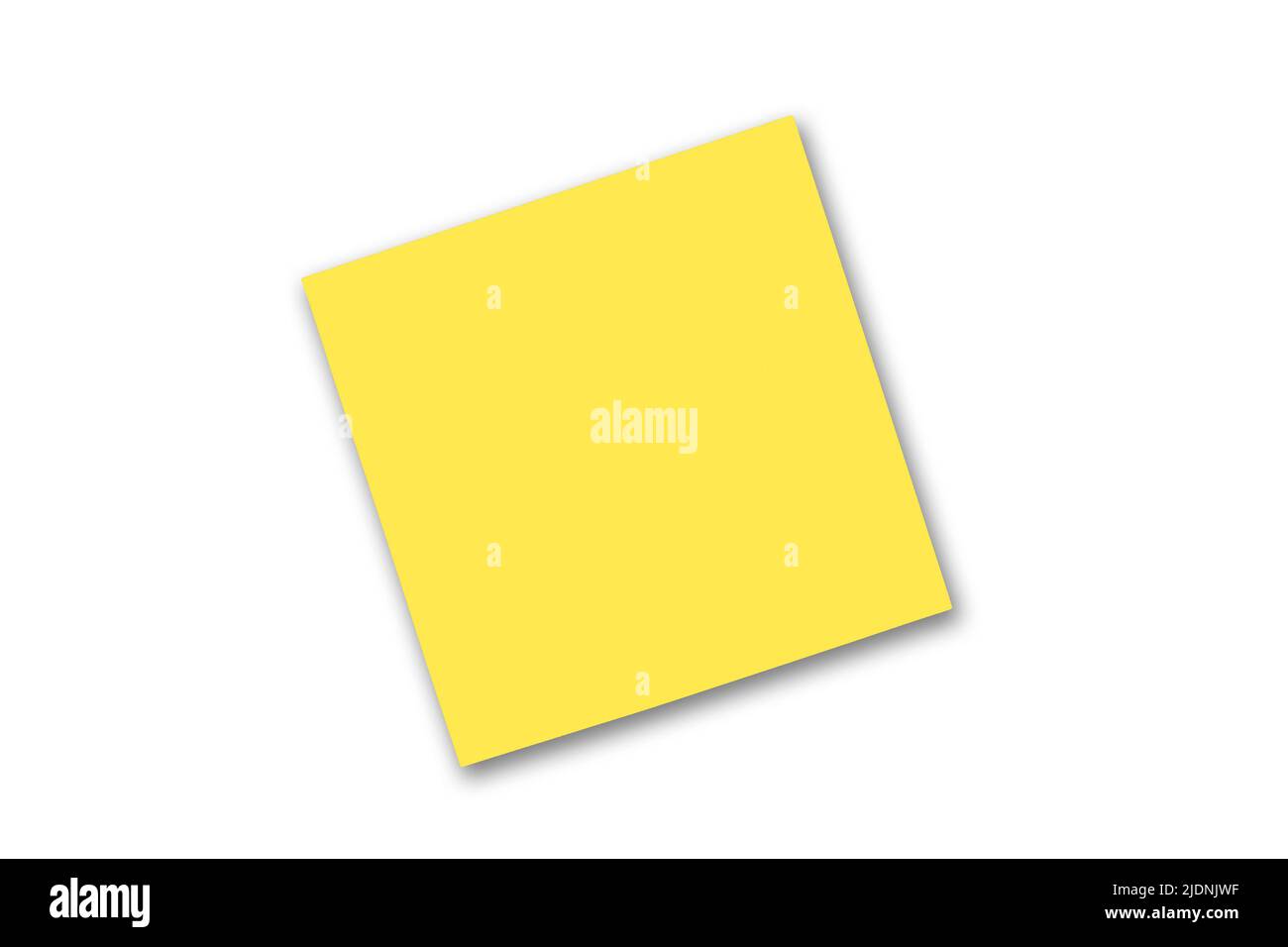 Yellow postit note, isolated on white background, with drop shadow