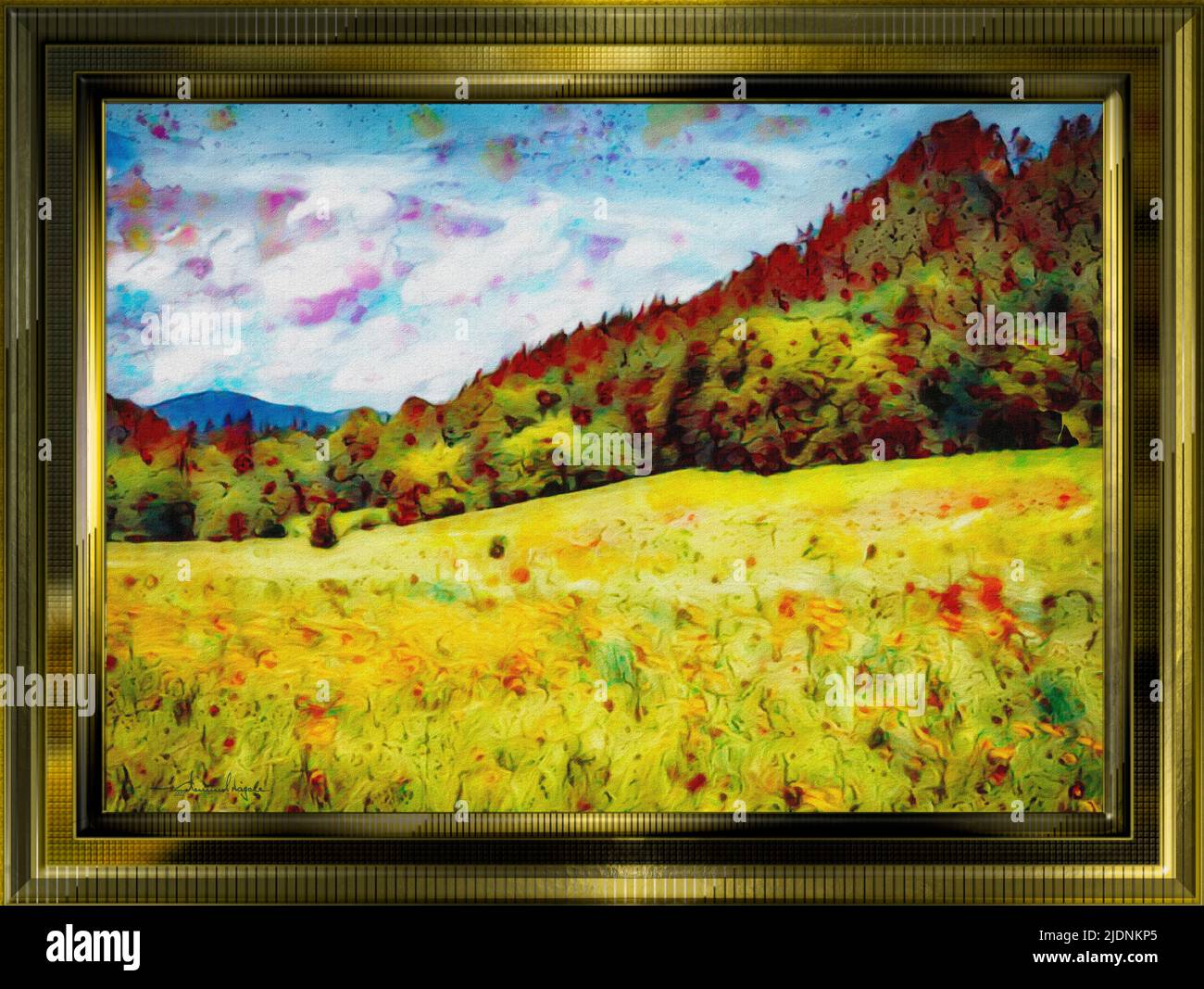 CONTEMPORARY ART: Hirschbachtal (Hirschbach Valley nr. Lenggries, Oberbayern, Germany) Stock Photo