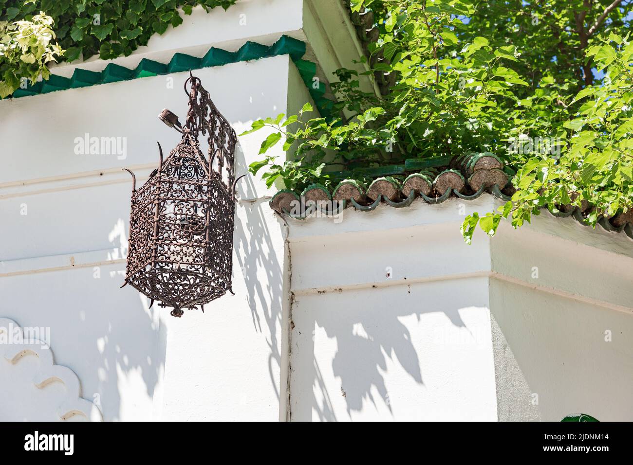 The entrance into the Restaurant The Mosque of Paris. Great Mosque of Paris Stock Photo