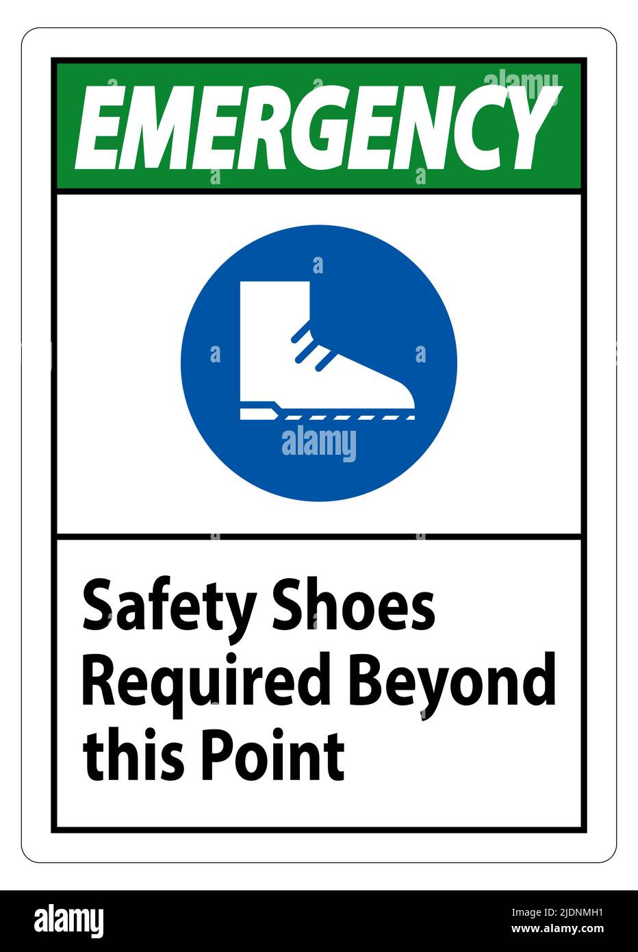 Emergency Sign Safety Shoes Required Beyond This Point Stock Vector ...