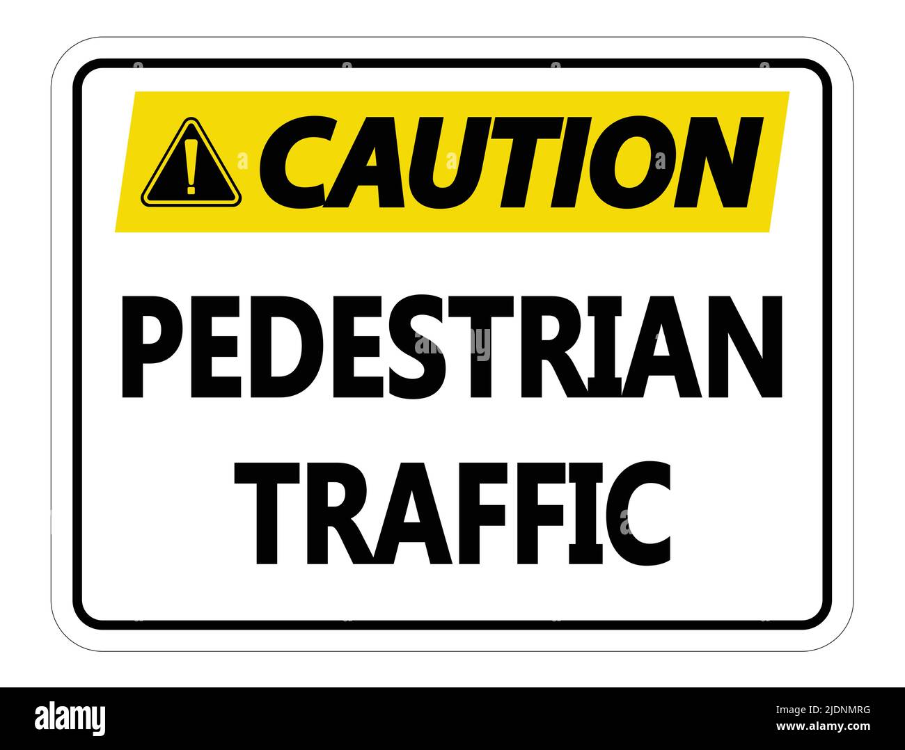 Caution Pedestrian Traffic Sign on white background,vector illustration Stock Vector