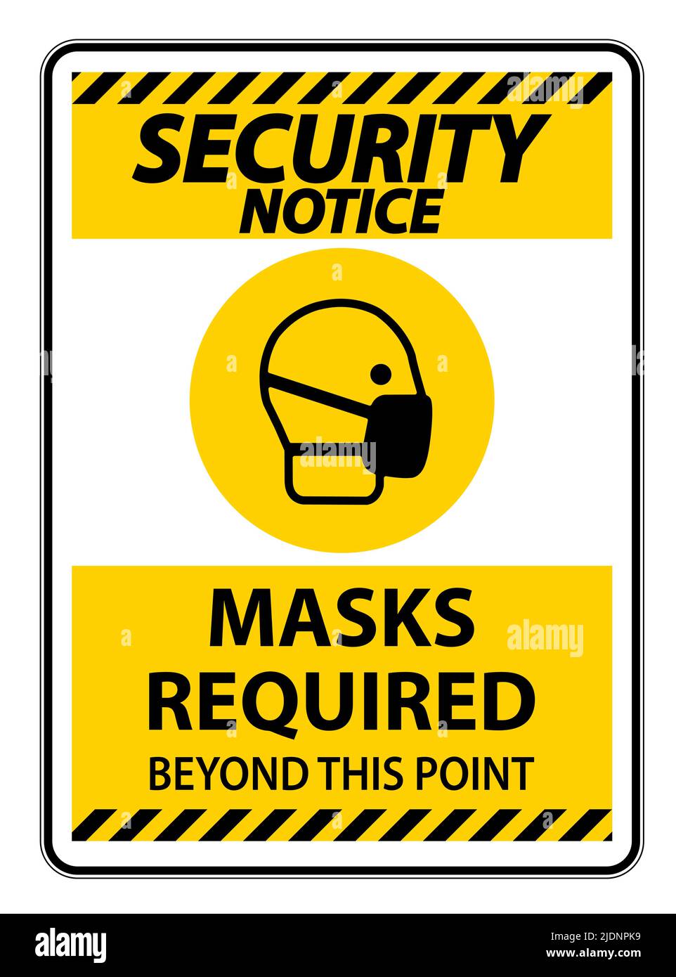 Security Notice Masks Required Beyond This Point Sign Isolate On White ...