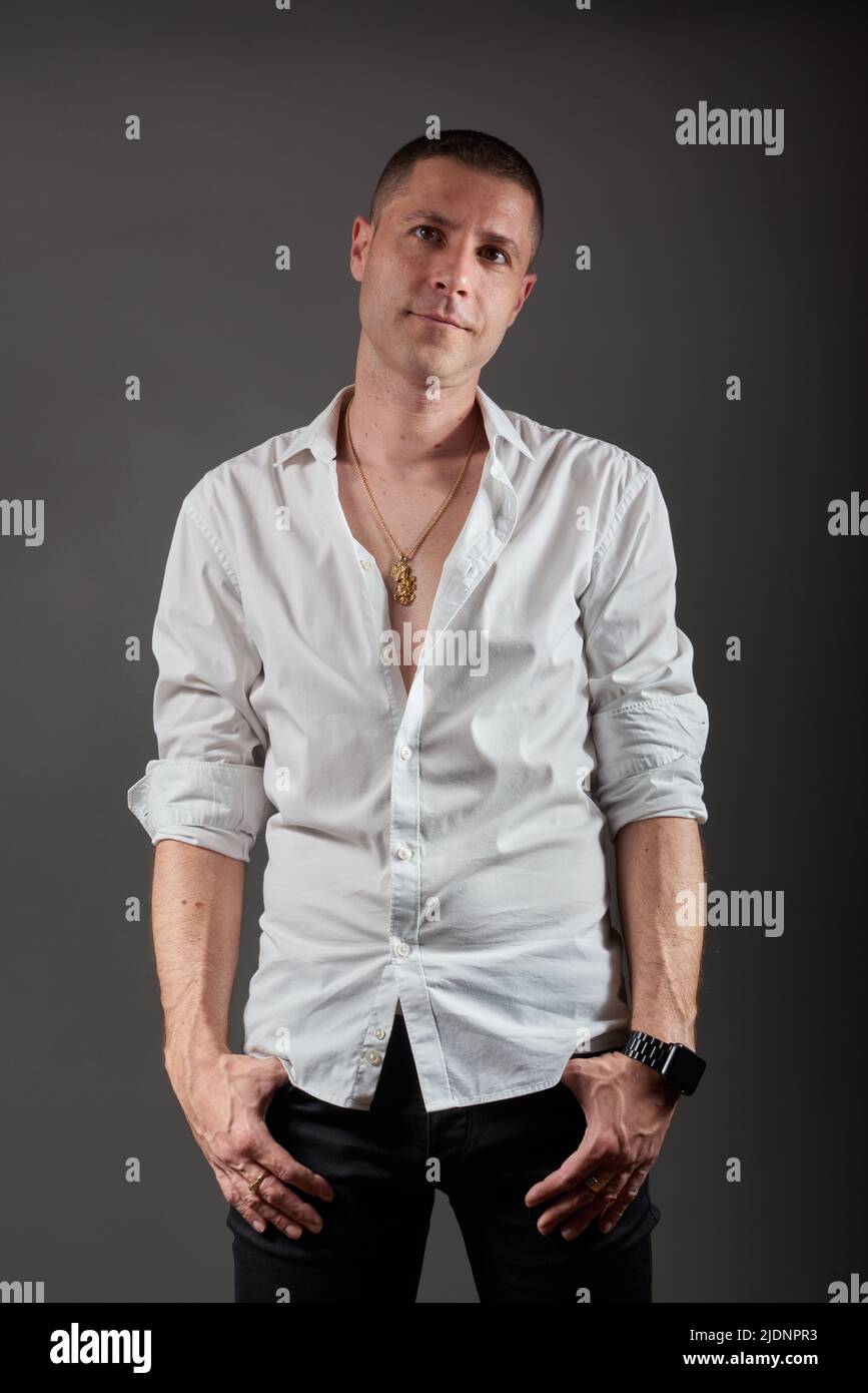 Back of man in polo shirt hi-res stock photography and images - Alamy