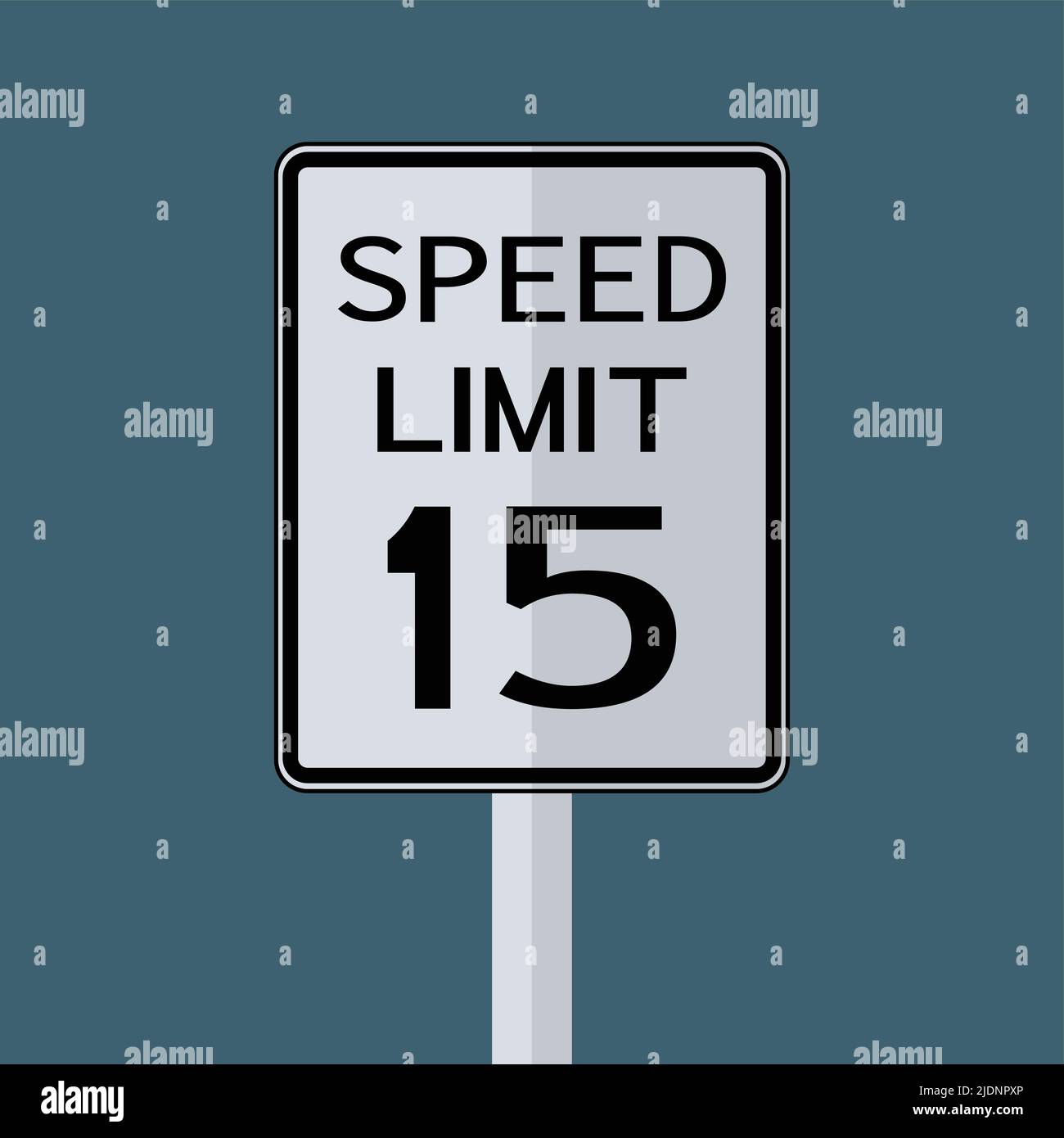 USA Road Traffic Transportation Sign: Speed Limit 15 on grey sky ...