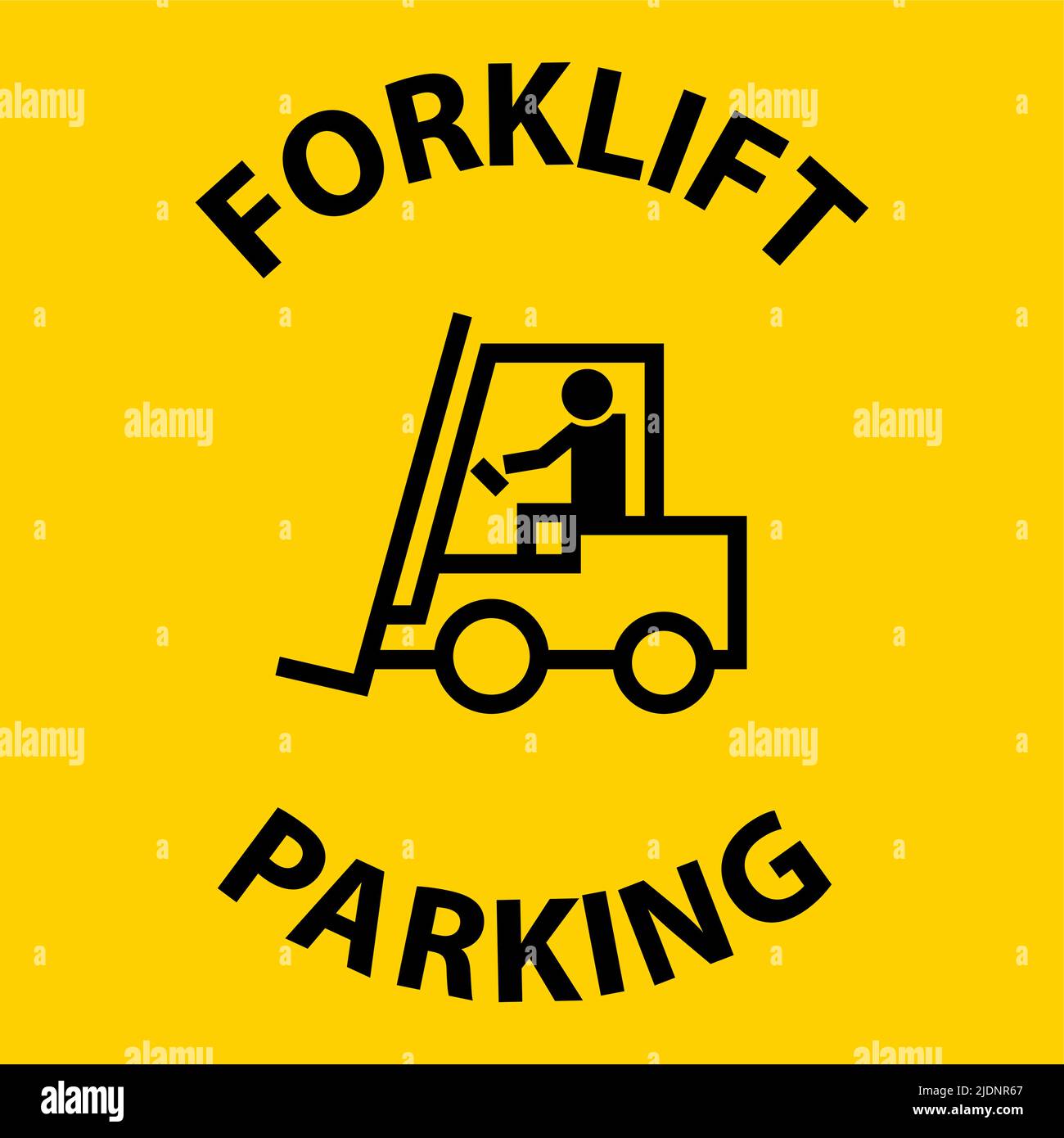 Forklift Parking Floor Sign On White Background Stock Vector