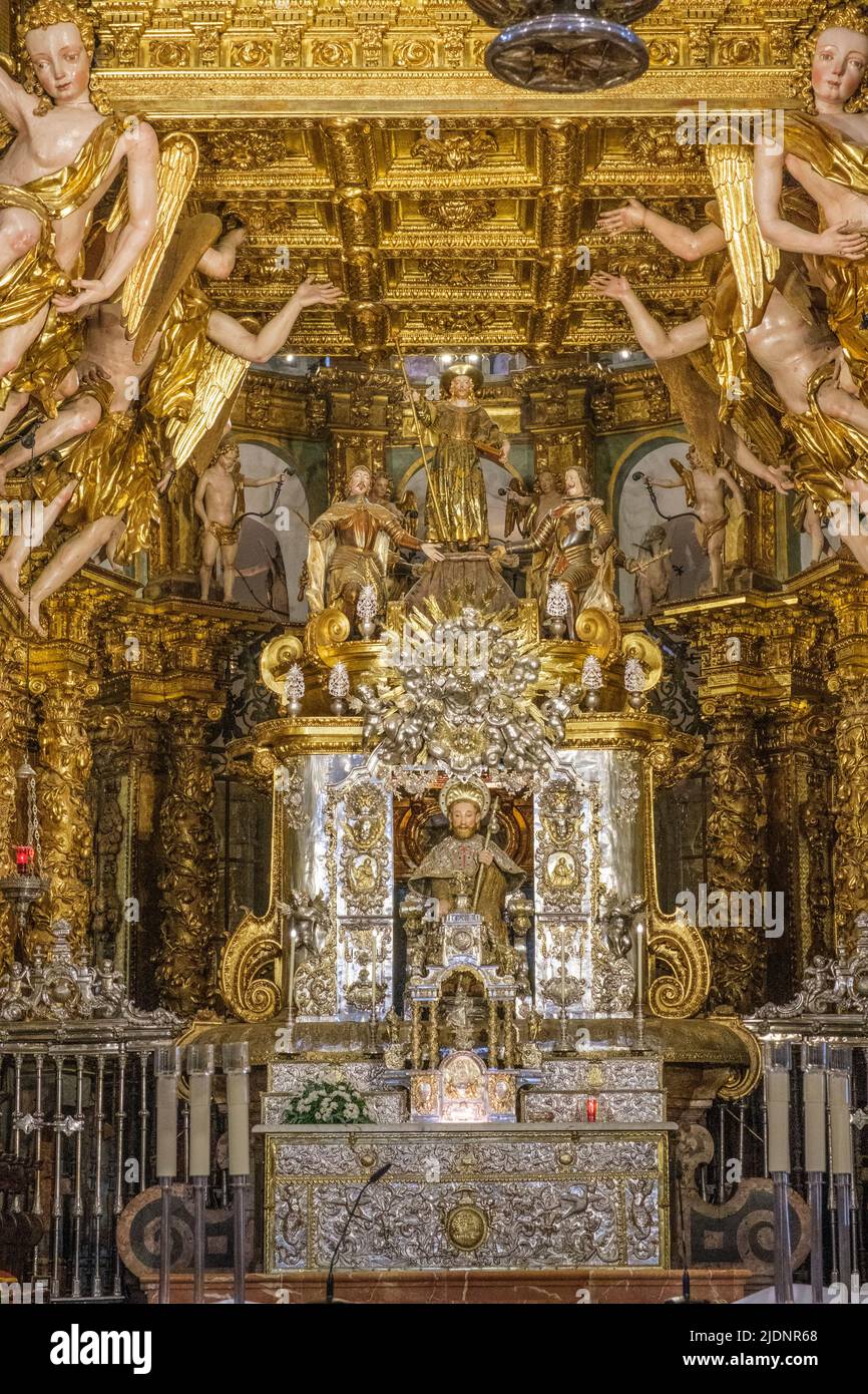Spain, Santiago de Compostela, Galicia. Saint James Altarpiece, Cathedral of Santiago de Compostela. Stock Photo