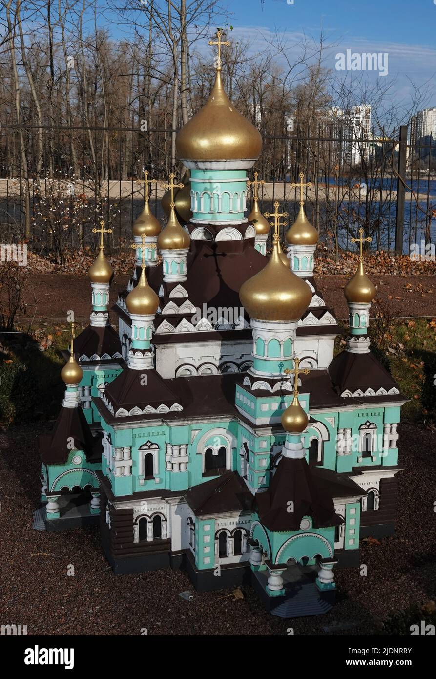 Kiev, Ukraine November 11, 2021: Museum of Miniatures - a miniature building of the Holy Intercession Convent in the city of Kiev Stock Photo
