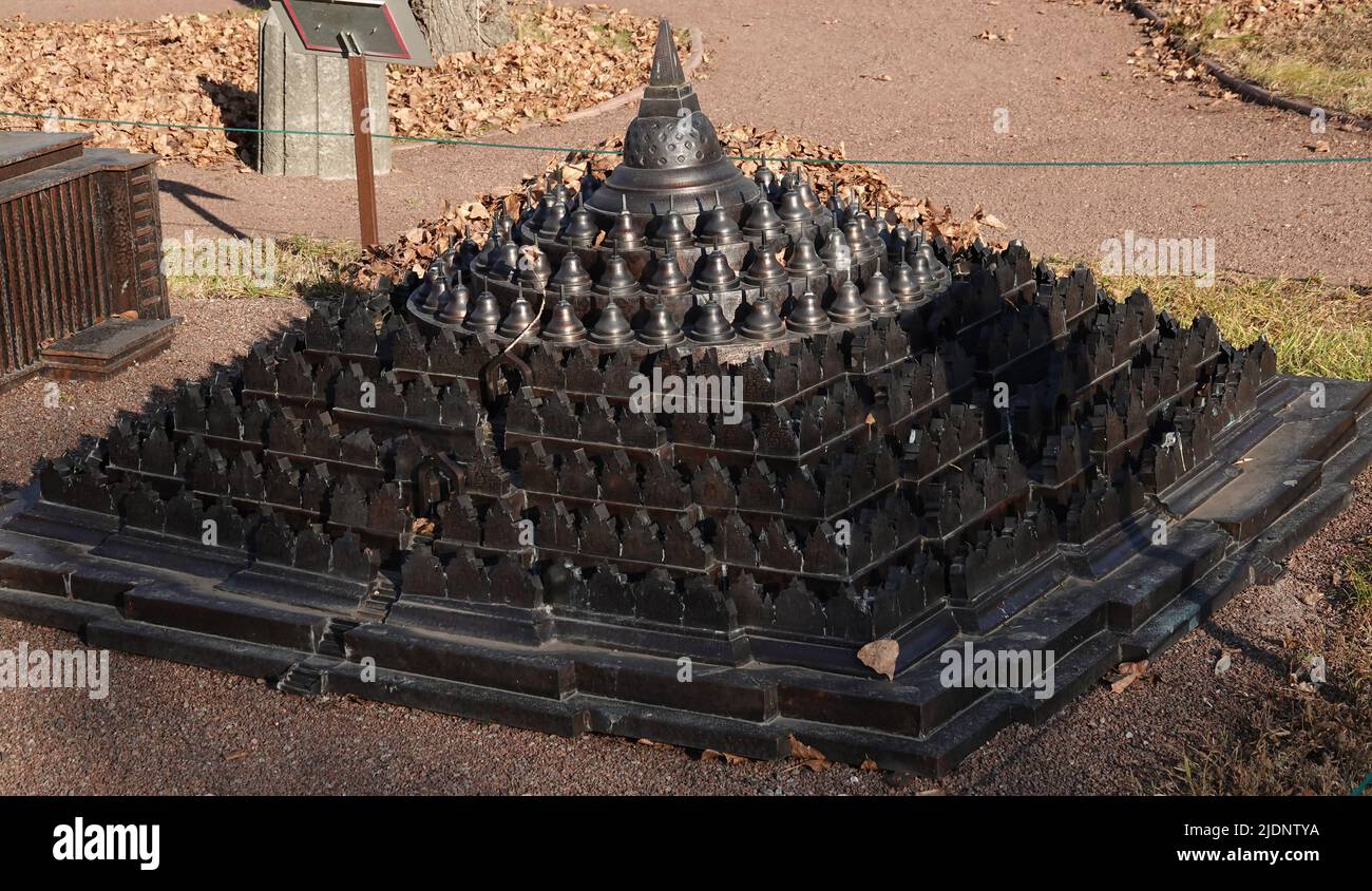 Kyiv, Ukraine November 11, 2021: Temple 'Borobudur' in the city of Magelang - a museum of miniatures in the city of Kyiv Stock Photo