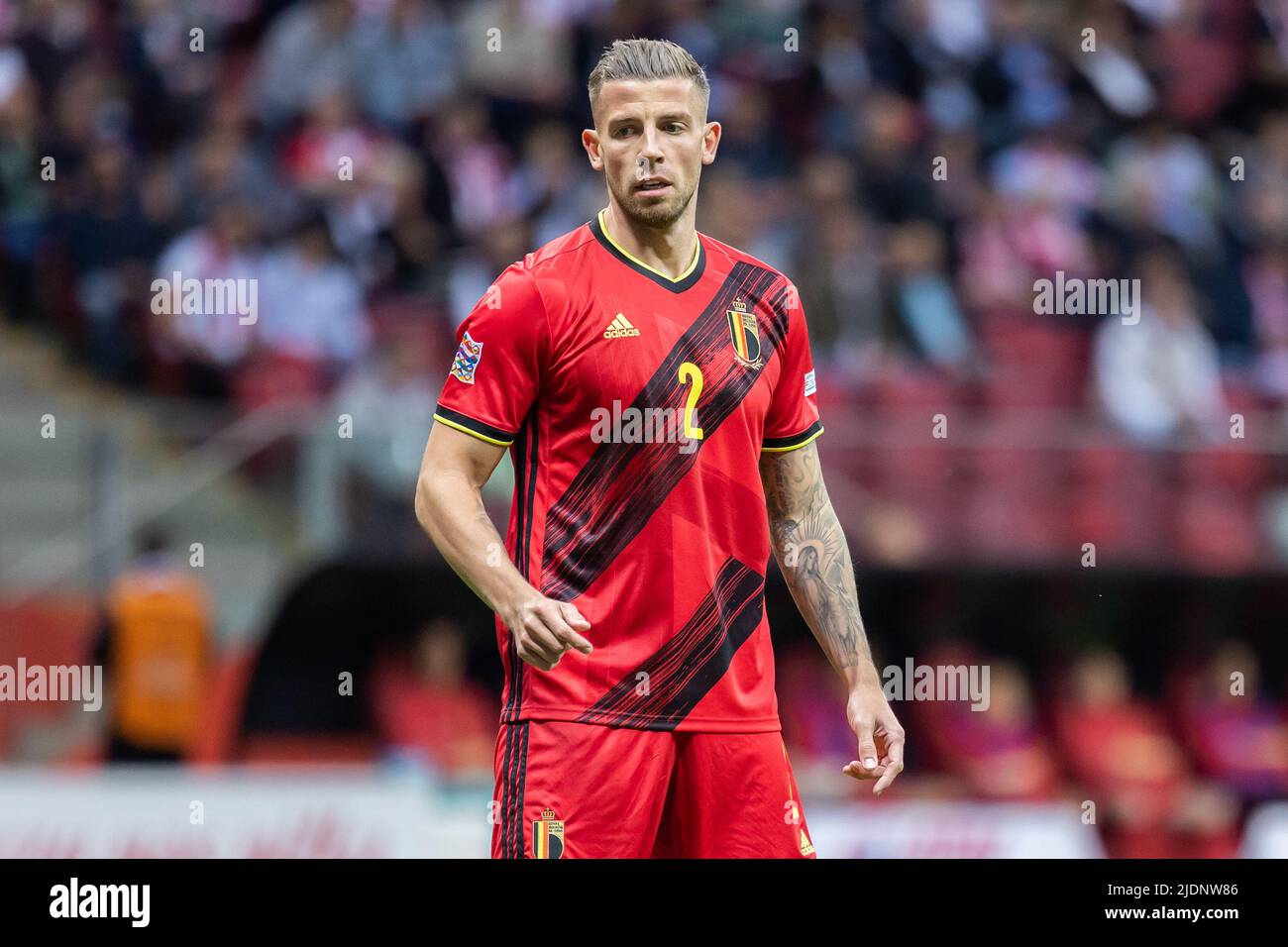 Toby Alderweireld of Belgium seen in action during the UEFA Nations League, League A Group 4 match between Poland and Belgium at PGE National Stadium.(Final score; Poland 0:1 Belgium) Stock Photo