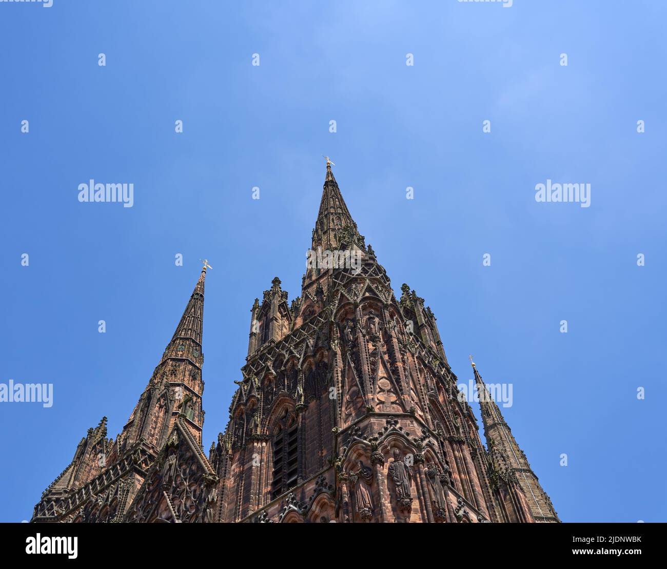 Tall cathedral spires example Stock Photo