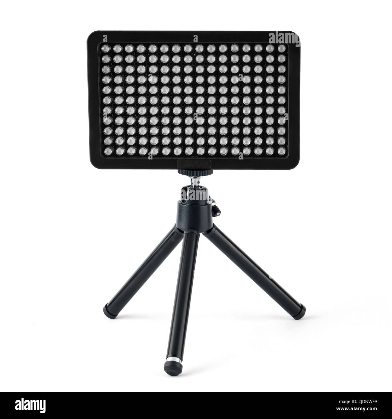 LED panel for video filming, LED lamp on a white background on a tripod Stock Photo