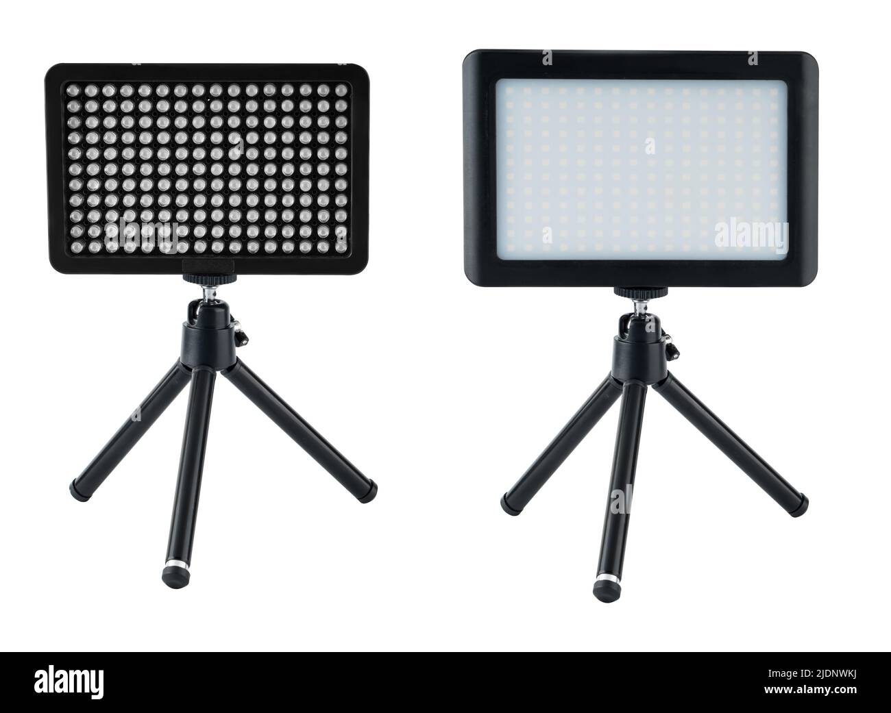 LED panel for video filming, LED lamp on a white background on a tripod Stock Photo Alamy
