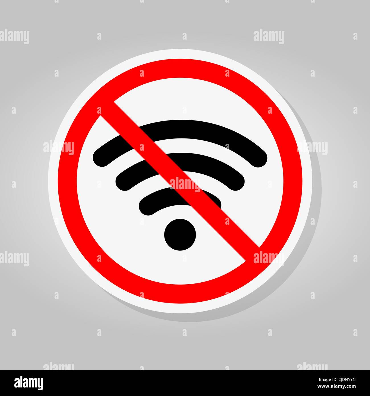No Wifi Area Sing Isolate On White Background,Vector Illustration Stock Vector