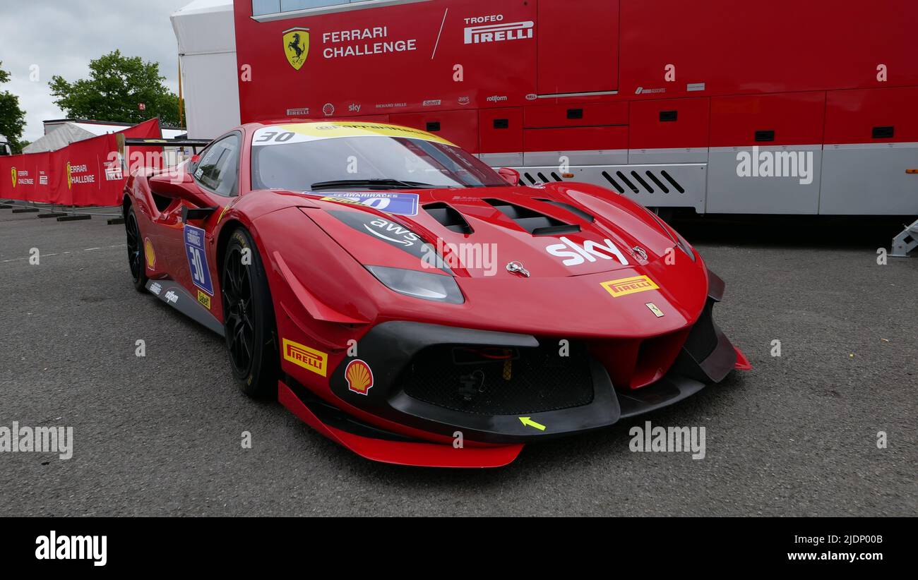 Ferrari sportscars on display at a racetrack Stock Photo Alamy