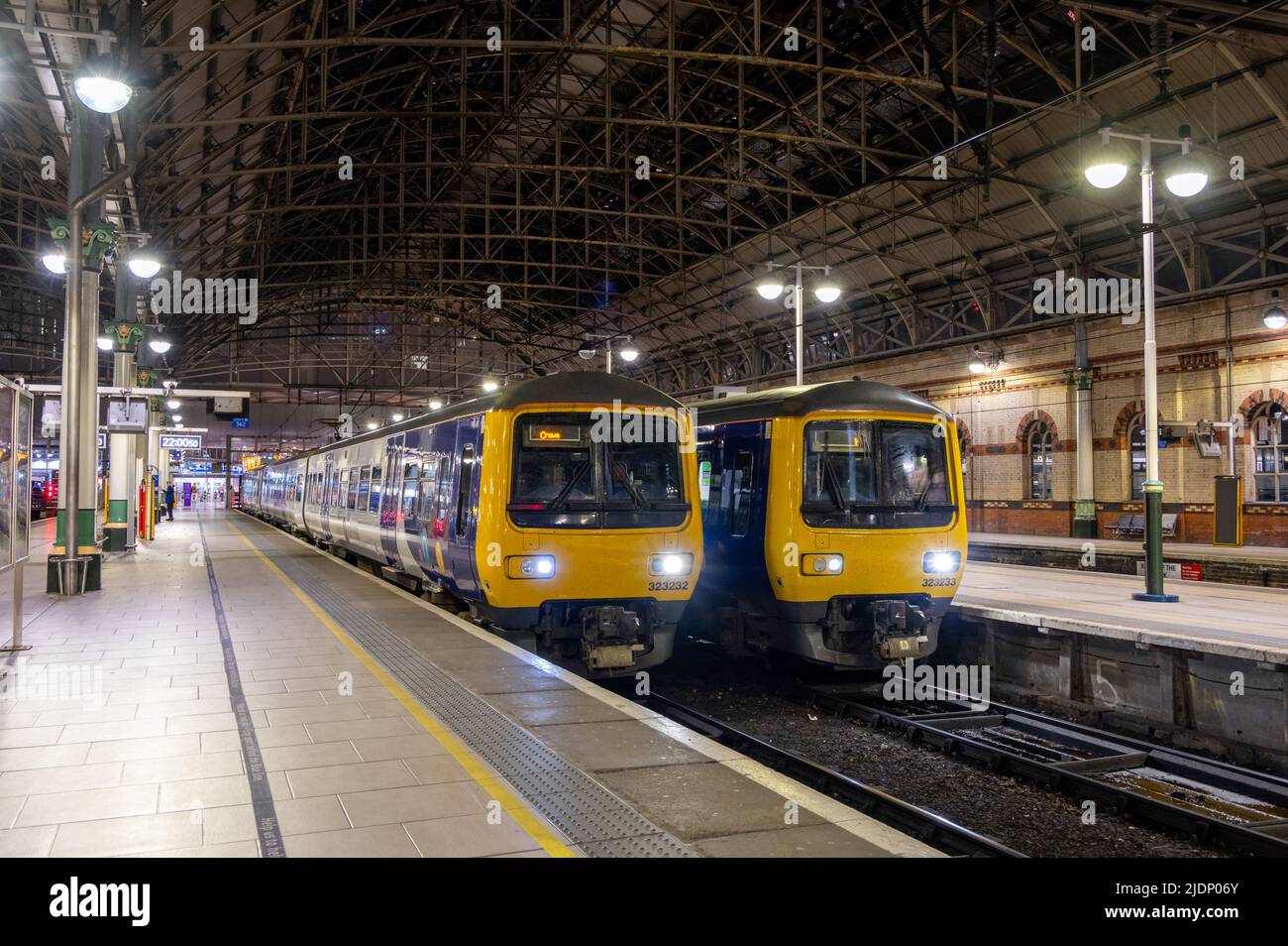 Northern Class 323233 and 323233, Manchester Piccadilly. UK. 23rd April 2022. Stock Photo